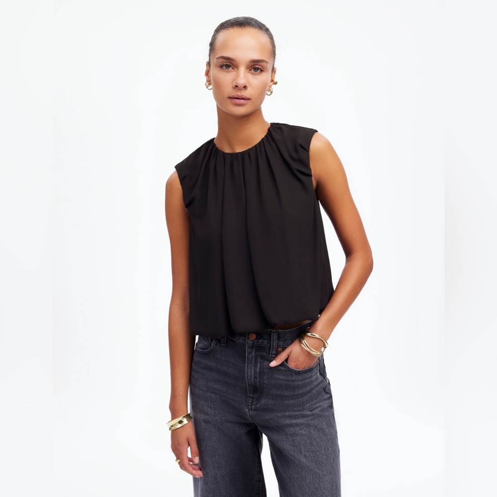 Madewell Sleeveless Bubble Top in Chiffon
